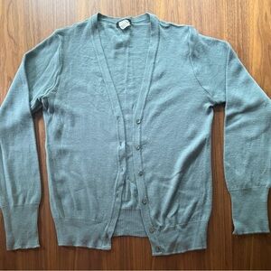 J. Crew Women's 100% Merino Wool Blue Gray Cardigan Sweater